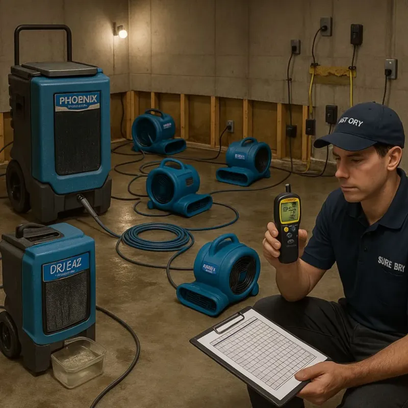Structural Drying and Dehumidification process in Pecatonica, IL